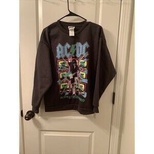 AC/DC Adult Unisex Graphic Sweatshirt "Blow Up Your Video" Size Small Dark Gray